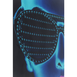 Ingelijste kunst glas Tough Girl 120x120cm