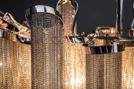 Extravagante hanglamp ELEGANCE 118 cm zilveren hanglamp