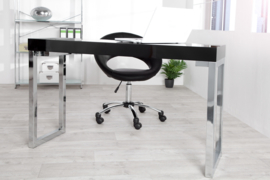 Bureau hoogglans zwart 120 cm