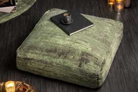 Design vloerkussen XL 70 cm groen zitkussen met abstract patroon