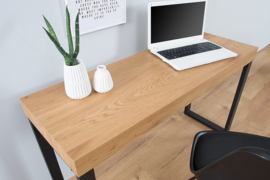 Design console EIKEN BUREAU 120 cm eiken vintage metalen frame kantoortafel