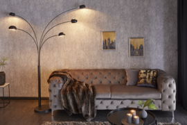 Design booglamp Vijf arm  210 cm zwart gouden vloerlamp met marmeren voet