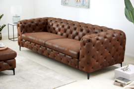 Elegante Chesterfield 3-zits bank MODERN BAROK 240 cm antiek bruin