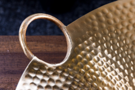 Handgemaakte sierschaal ORIENT 55cm goudkleurig metaal gehamerd design