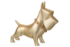 Beeld deco Hond goud 30cm