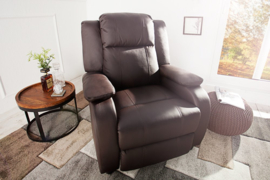 Moderne relax fauteuil HOLLYWOOD koffie TV fauteuil met ligfunctie