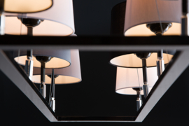 Design hanglamp LEVELS III 100cm zwart grijs met 8 lampenkappen