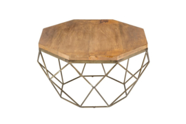 Salontafel DIAMOND 69 cm naturel messing mangohout