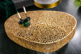 Filigrain design salontafel LEAF 122cm goud handwerk