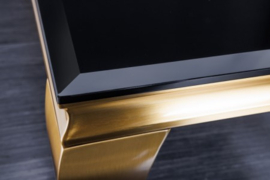Elegante salontafel MODERN BAROK 100cm zwart opaal glas gouden poten