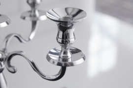 Kandelaar MODERN BAROK 40cm zilveren 5-armige kroonluchter gepolijst aluminium kaarshouder