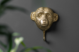 Kapstokhaken set van 3 apen 25 cm goud