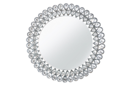 Extravagante wandspiegel BIG DIAMONDS 80 cm rond met glaskristallen