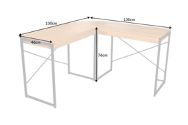 Hoekbureau Industrieel 130 cm met lades