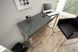 Design console GRIJS BUREAU 120cm donkergrijs hoogglans kantoortafel