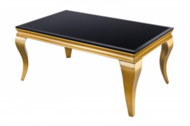 Elegante salontafel MODERN BAROK 100cm zwart opaal glas gouden poten