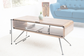 Design salontafel ALPHA 100cm Sheesham Stone finish retro design