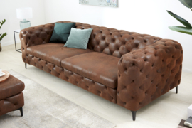 Elegante Chesterfield 3-zits bank MODERN BAROK 240 cm antiek bruin