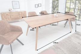 Massieve eettafel MYSTIC LIVING 160cm acacia naturel massief hout