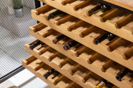 Industriële wijnkast BODEGA 127 cm naturel grenen wijnrek voor 55 flessen
