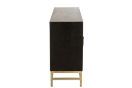 Dressoir 4 Deuren Mango Hout/Ijzer Zwart/Goud 160cm