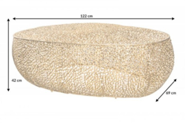 Filigrain design salontafel LEAF 122cm goud handwerk