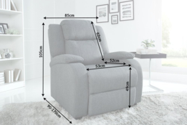 Moderne fauteuil grijze tv-fauteuil met ligfunctie