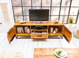 Massief mango hout  tv meubel  160 cm Mango Wood industrieel ontwerp