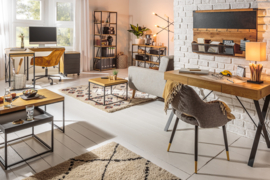 Industriële boekenkast  180 cm eiken look met metalen frame