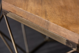 Salontafel DIAMOND 69 cm naturel messing mangohout