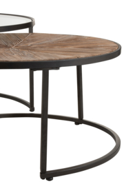 Set Van 2 Salontafels Rond Metaal Zwart  90cm