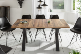 Industriële eettafel MONTREAL 160-210 cm eiken look uitschuifbaar met X-poten