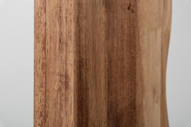 Vloerlamp naturel ORGANIC LIVING zwart massief hout 162 cm met linnen kap