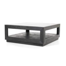 Vierkant Salontafel Liam 95x95 - zwart & Glas