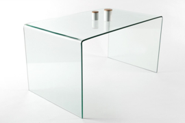 Extravagante glazen eettafel FANTOME 120 cm transparant bureau volledig glazen tafel