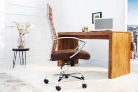 Office Chair BIG DEAL antieke koffie uitvoerend stoel met hoogwaardige verchroomde armleuningen  leverbaar in eind Oktober