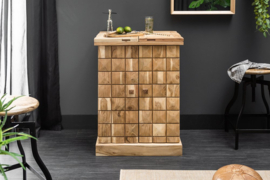 Handgemaakte barkast Moskou 130 cm acacia massief hout 3D effect
