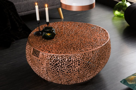Filigraan design salontafel 80cm koper handwerk met handvatten