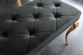 Design bank MODERN BAROK 175cm zwart fluweel goud roestvrij staal