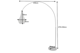 In hoogte verstelbare vloerlamp ROYAL 210 cm zwart met kroonluchter