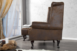 Chesterfield fauteuil antiek bruin
