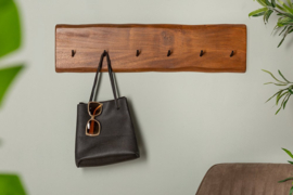 Massieve wandkapstok MAMMUT 80cm acacia met 6 kapstokhaken