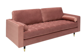 Elegante design 3-zitsbank COSY VELVET 225 cm oudroze fluwelen