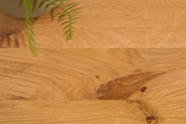 Massieve salontafel THOR 110cm wild eiken geolied in industrieel design