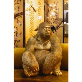 Deco Beeld Aap Gorilla Side XL Goud