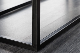 Elegante bank PETIT BEAUTÉ 108 cm mosterdgeel fluweel metalen frame