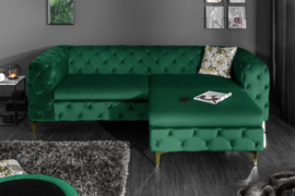 Chesterfield bank MODERN BAROK 240 cm fluweel smaragdgroen 3-zits