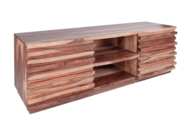 Massief TV lowboard 150 cm sheesham hout met een uitgewerkte voorkant