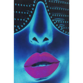 Ingelijste kunst glas Tough Girl 120x120cm