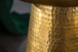 Handgemaakte bijzettafel 46 cm goud gehamerd design